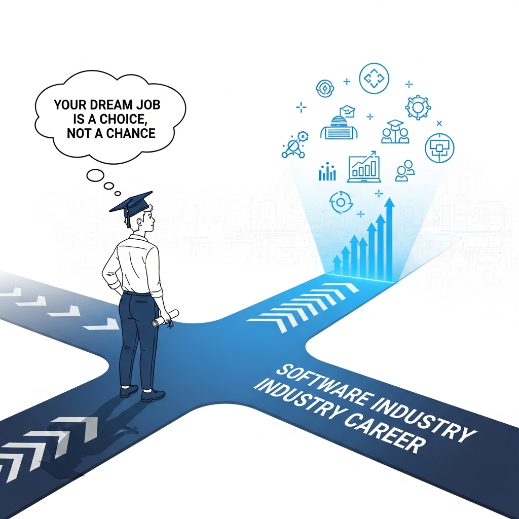 A person at a crossroad choosing a path